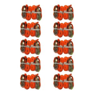 Banda Eslinga Amarre Carga Con Matraca 2x16 18piezas Naranja