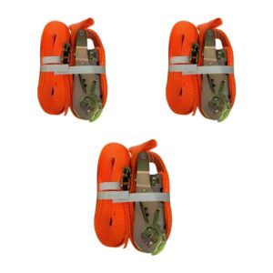 Banda Amarre Carga Con Matraca 2x4.87m 3piezas Naranja